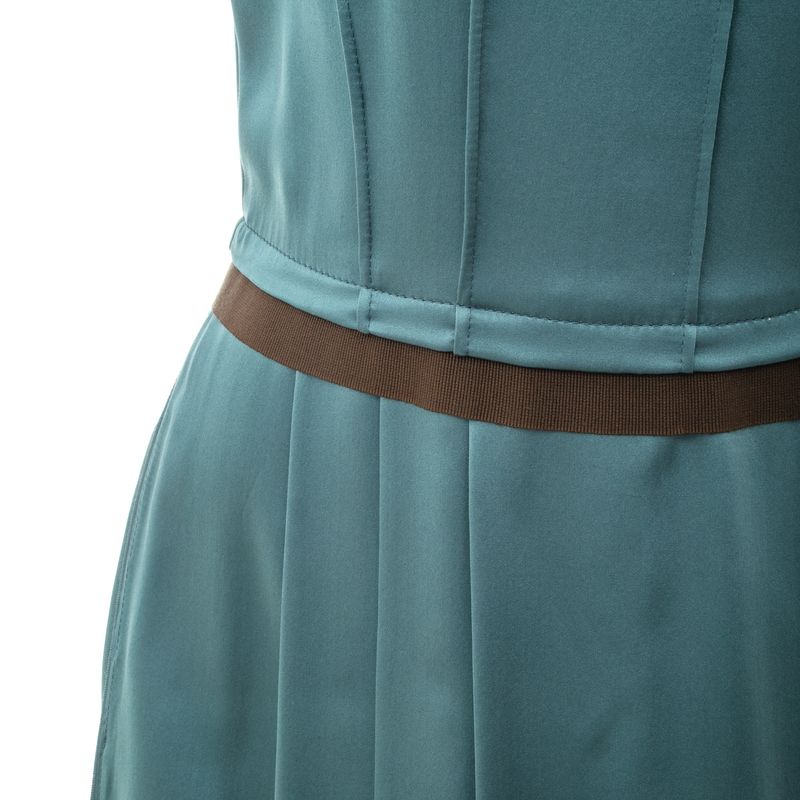 Vestido-Dolce---Gabbana-com-Pregas-Seda-Verde-Petroleo