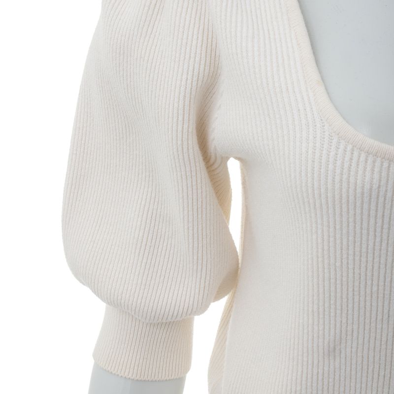 Blusa-Ganni-Trico-Creme