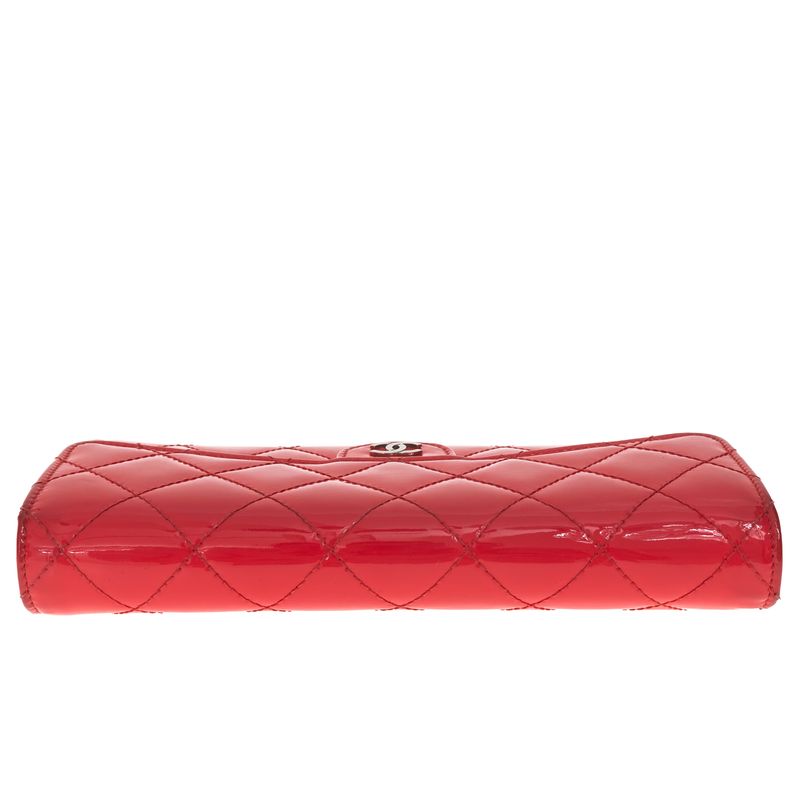 Carteira-Chanel-Matelasse-Verniz-Rosa
