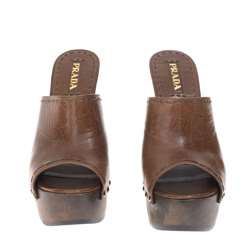 Sandalia-Prada-Clog-Couro-Marrom