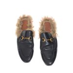Mule-Gucci-Princetown-Pelos-Couro-Preto