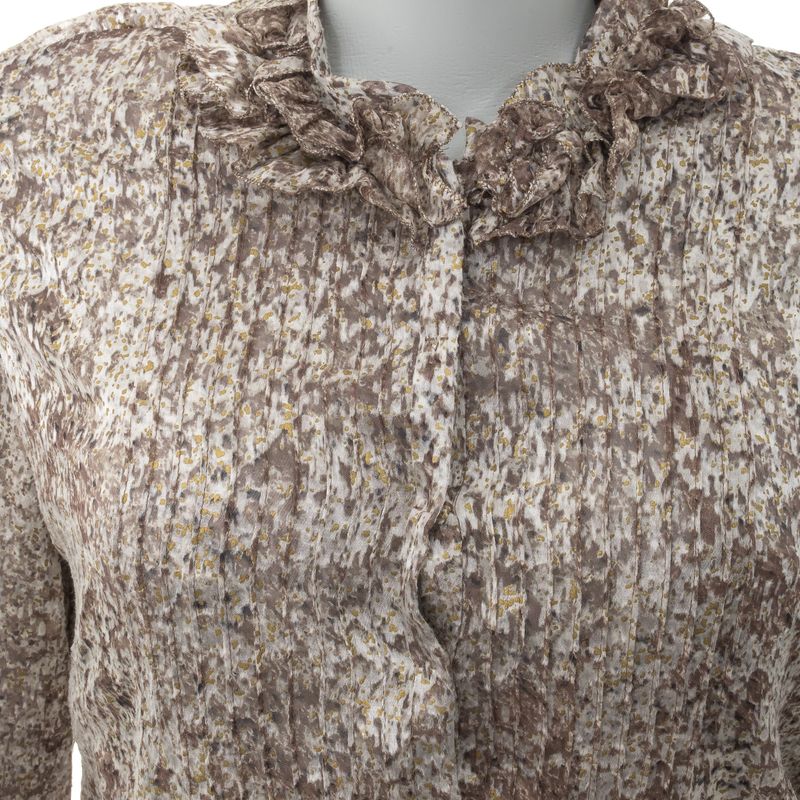 Camisa-Elie-Tahari-Seda-Bege