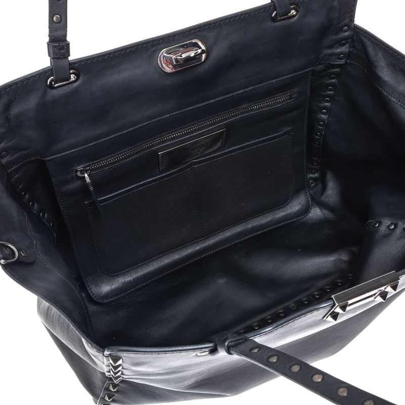 Bolsa-Valentino-Garavani-Rockstud-Tote-Couro-Preto