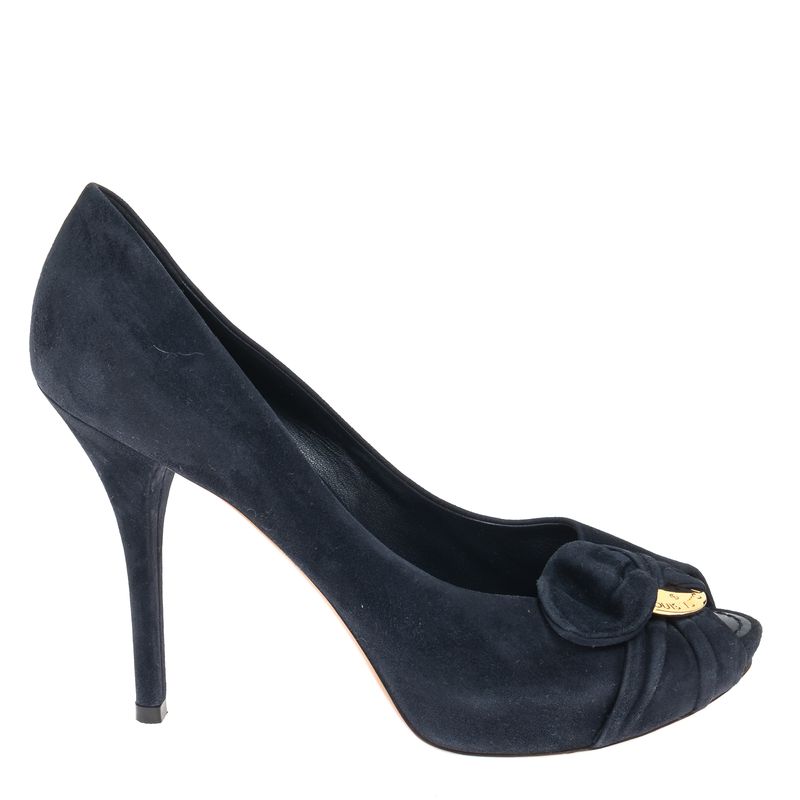 Sapato-Louis-Vuitton-Peep-Toe-Camurca-Marinho