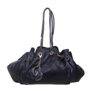 Bolsa Giorgio Armani Tecido e Couro Azul