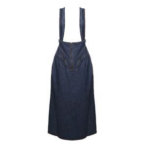 Saia Paula Raia Suspensório Jeans
