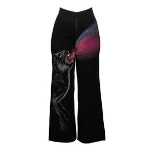 Calça Preta Estampa Tigre