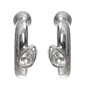 Brinco Swarovski Argola Prateado