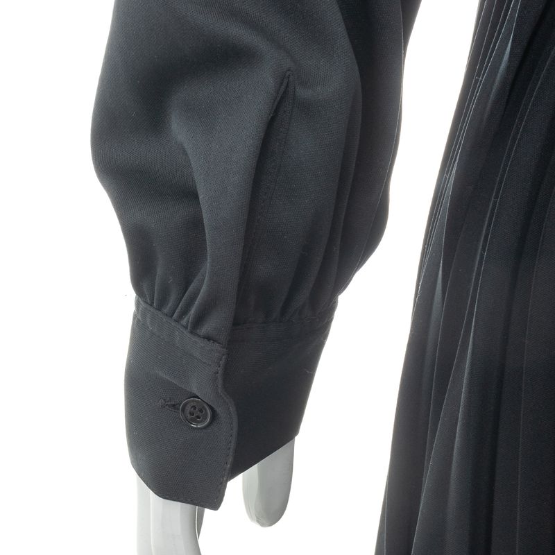 Vestido-Valentino-Garavani-V-Logo-Plissado-Preto