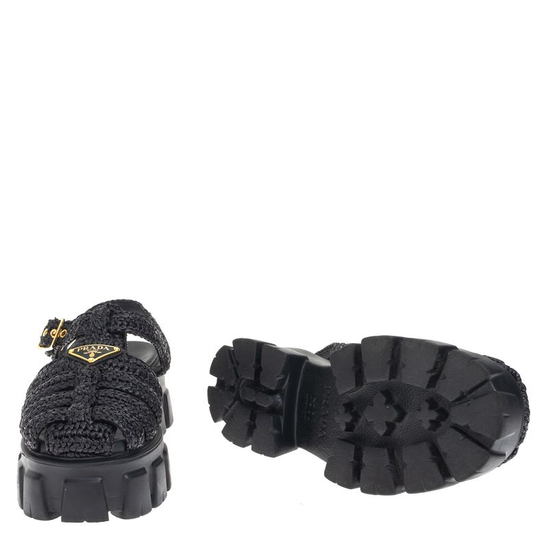 Sandalia-Prada-Plataforma-Raffia-Preta