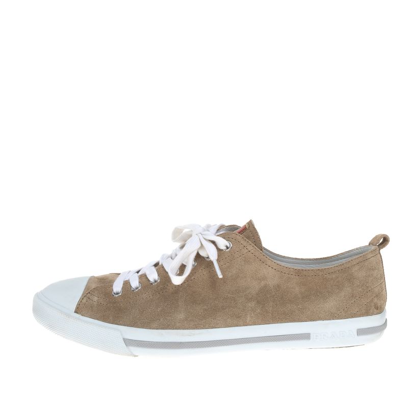 Tenis-Prada-Camurca-Bege