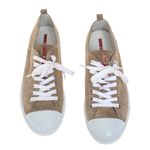 Tenis-Prada-Camurca-Bege