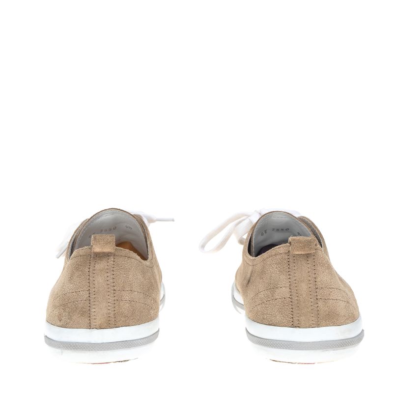 Tenis-Prada-Camurca-Bege