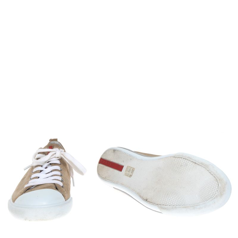 Tenis-Prada-Camurca-Bege