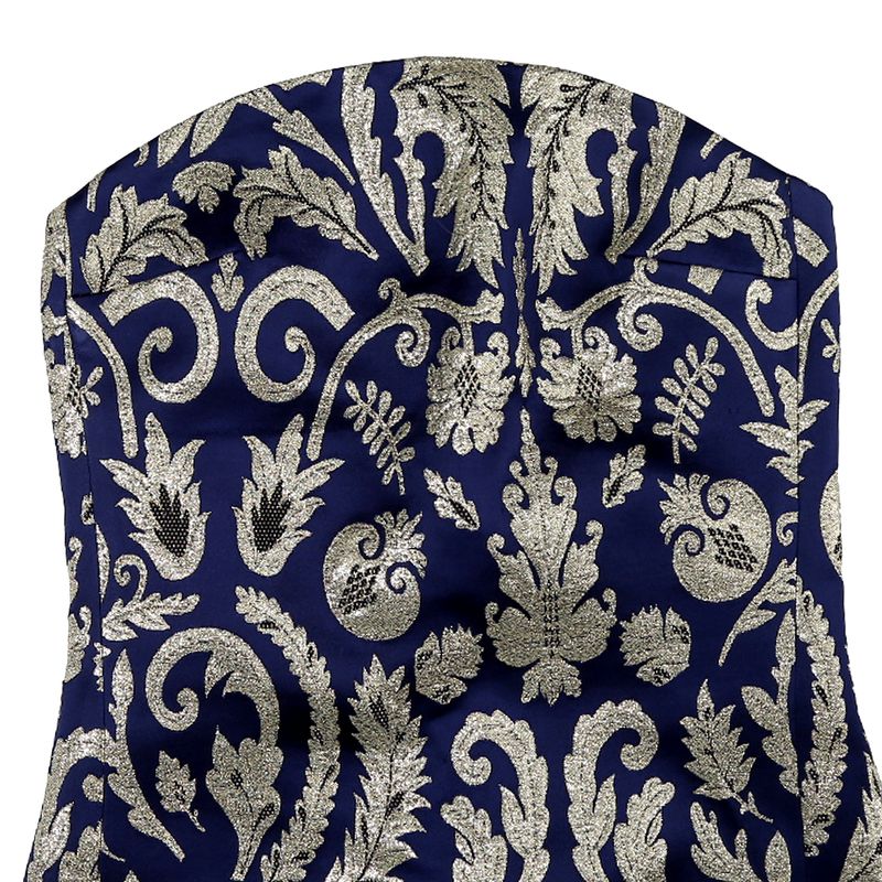 Vestido-Von-Trapp-Jacquard-Azul-e-Dourado