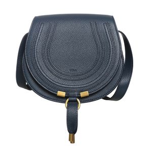 Bolsa Chloe Marcie Couro Azul Marinho