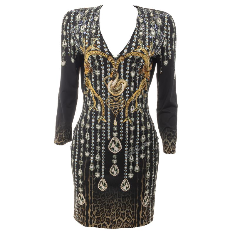 Vestido-Just-Cavalli-Estampa-Correntes-Fundo-Preto