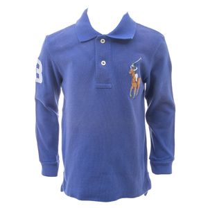 Blusa Polo Ralph Lauren Infantil Manga Longa Azul