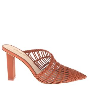 Sapato Cult Gaia Mule Couro Trançado Terracota