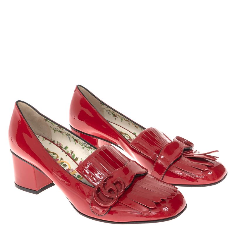 Sapato-Gucci-Franjas-Verniz-Vermelho