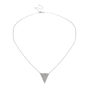 Colar Triângulo Ouro Branco com Diamantes