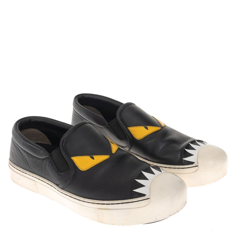 Tenis-Fendi-Slip-On-Monster-Preto