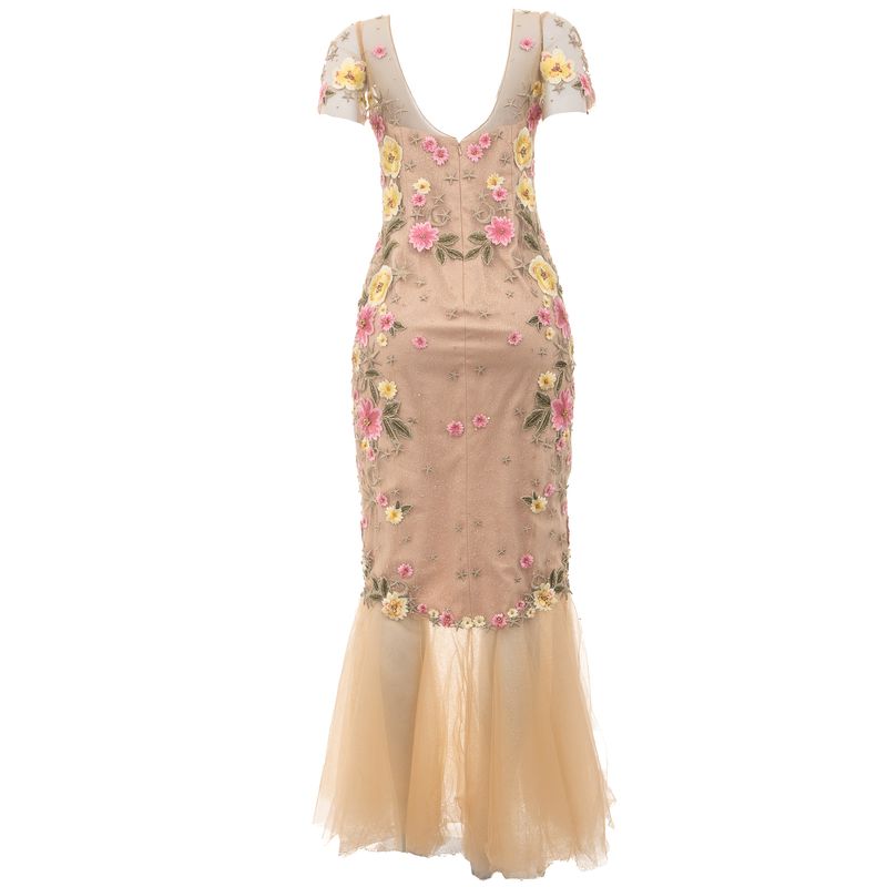 Vestido-Marchesa-Notte-Flores-Bege