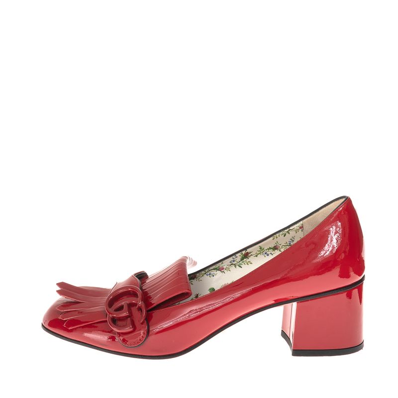 Sapato-Gucci-Franjas-Verniz-Vermelho