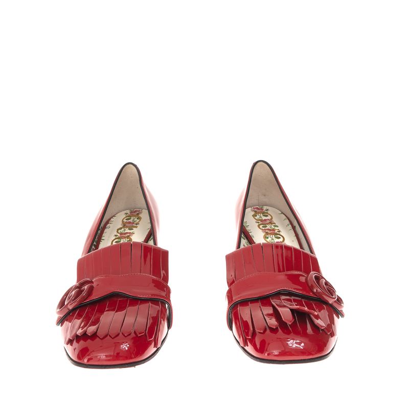 Sapato-Gucci-Franjas-Verniz-Vermelho
