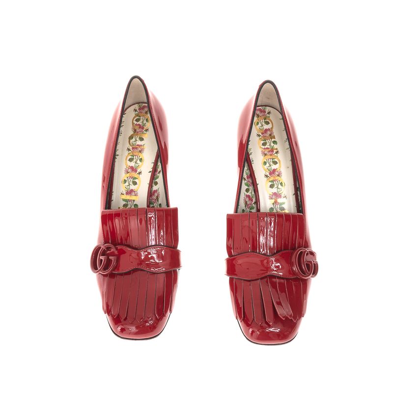 Sapato-Gucci-Franjas-Verniz-Vermelho
