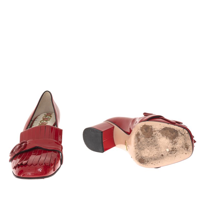 Sapato-Gucci-Franjas-Verniz-Vermelho