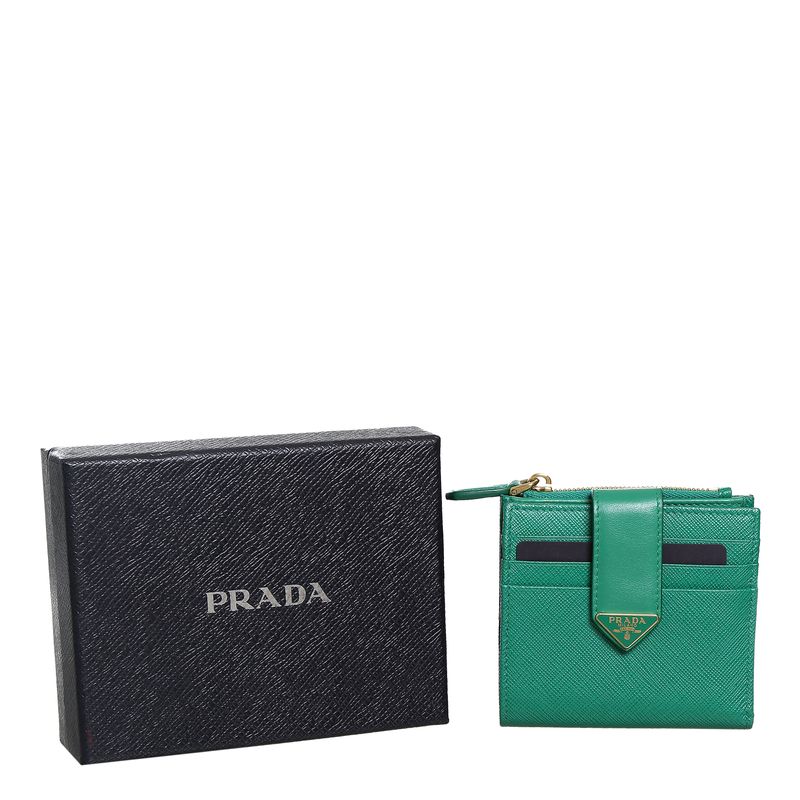 Carteira-Prada-Couro-Saffiano-Verde-