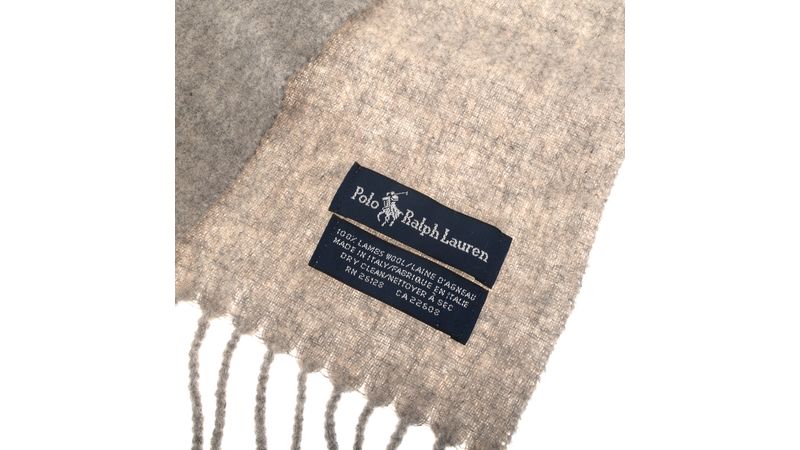 Cachecol Polo Ralph Lauren Lã Cinza | Brechó de luxo - Prettynew