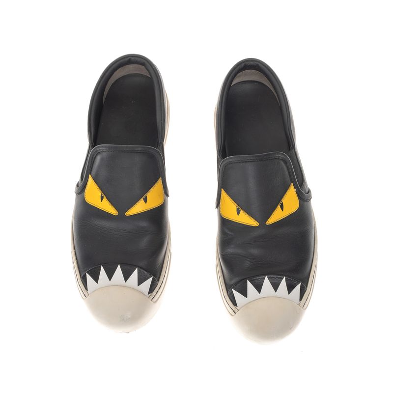 Tenis-Fendi-Slip-On-Monster-Preto