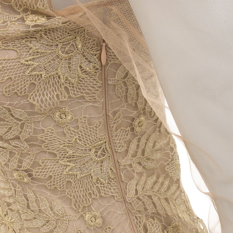Vestido-Patricia-Bonaldi-Manga-Longa-Renda-Dourado