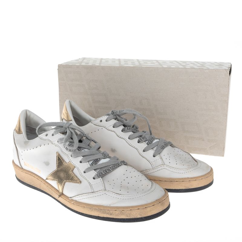 Tenis-Golden-Goose-Ball-Star-Couro-Branco