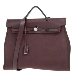 Bolsa Hermès Toile Herbag Zip 39 Bordô