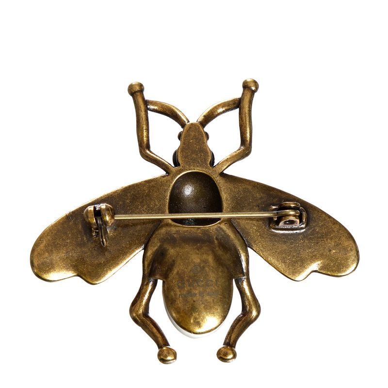 Broche-Gucci-Abelha-Dourado-Envelhecido-