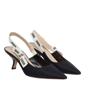 Sapato Christian Dior Slingback Texturizado Preto