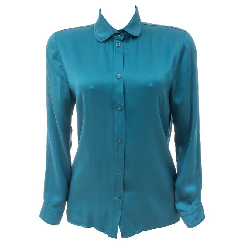Camisa-Gucci-Seda-Azul-Petroleo