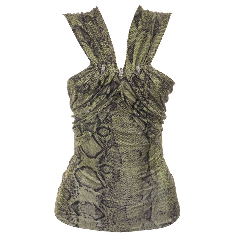 Blusa-Roberto-Cavalli-Animal-Print-Verde