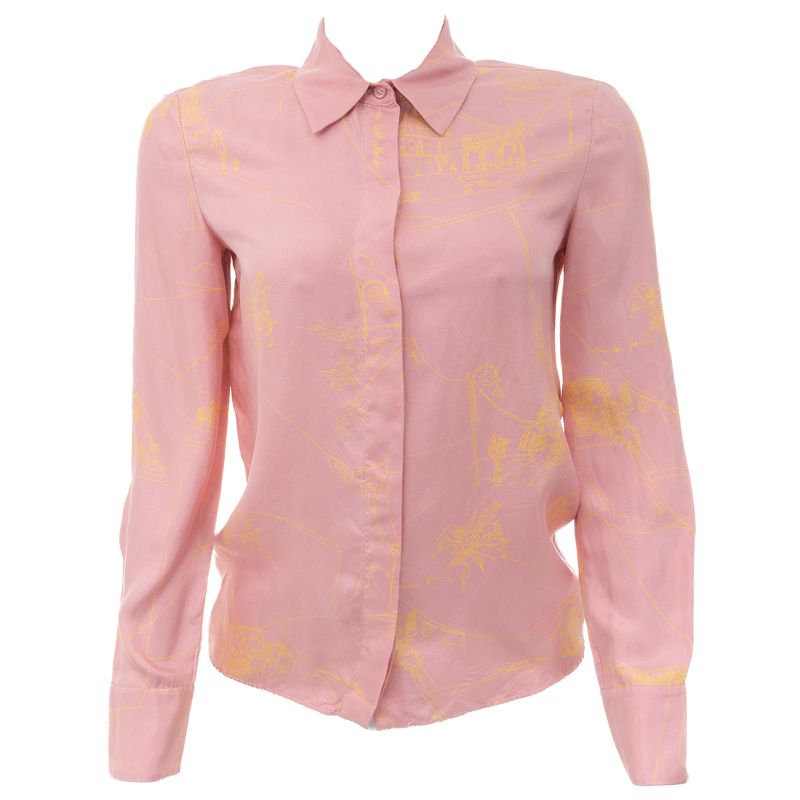 Camisa-Emilio-Pucci-Seda-Rosa-e-Amarelo