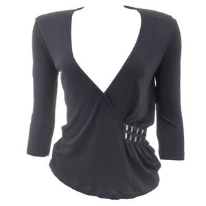 Blusa Versace Transpassada Preta