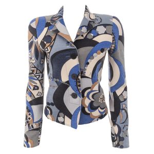 Casaco Emilio Pucci Estampa Azul e Branco