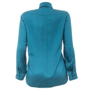 Camisa Gucci Seda Azul Petróleo