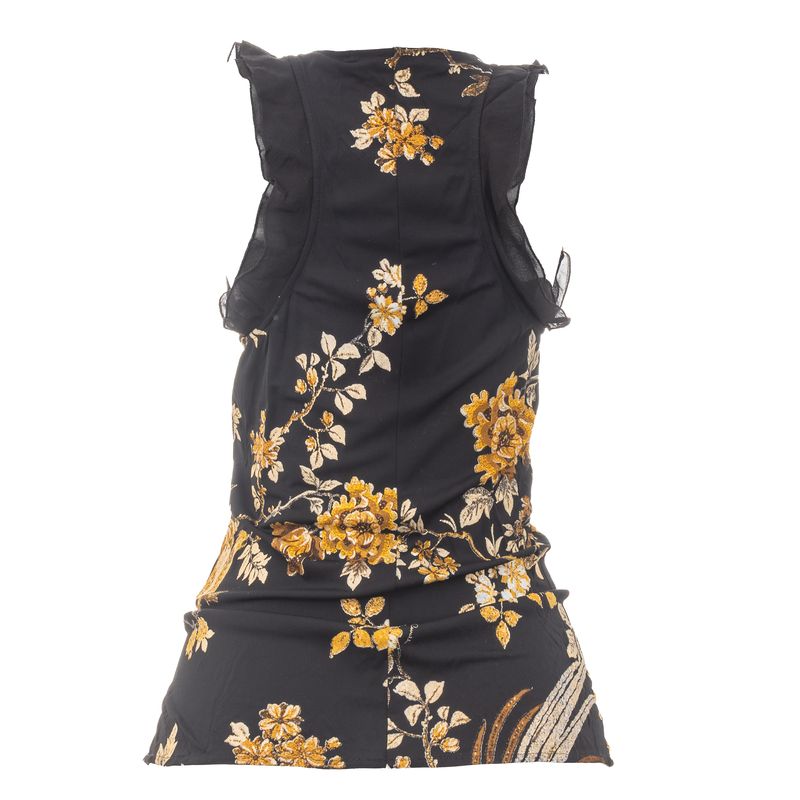 Blusa-Roberto-Cavalli-Preta-Floral-Amarelo