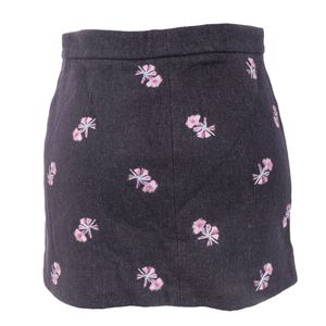 Saia Louis Vuitton Lã Bordado Flores