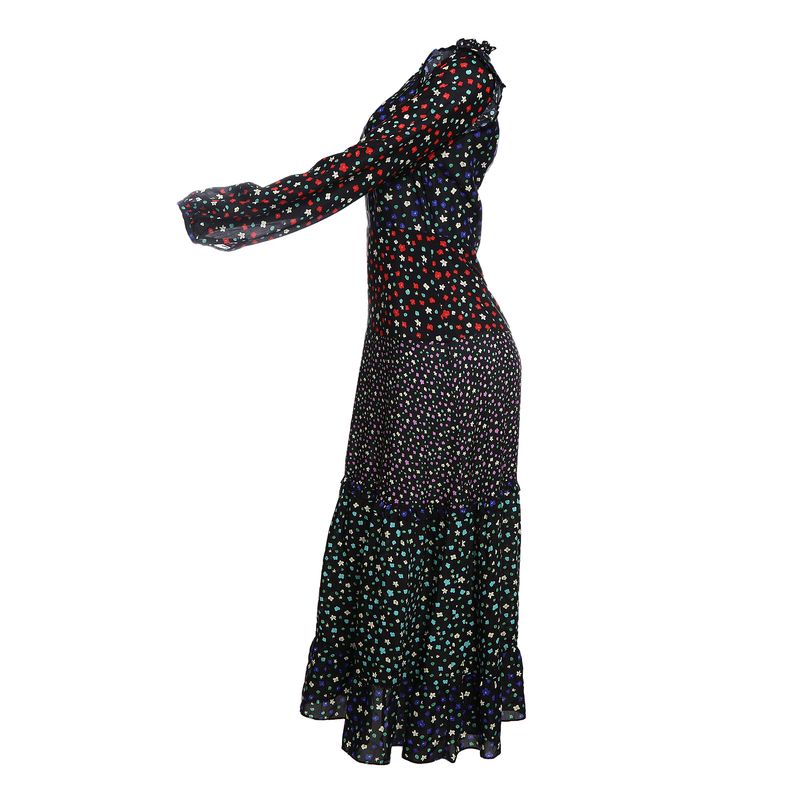 Vestido-Rixo-Preto-Estampa-Floral-