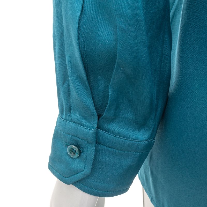 Camisa-Gucci-Seda-Azul-Petroleo
