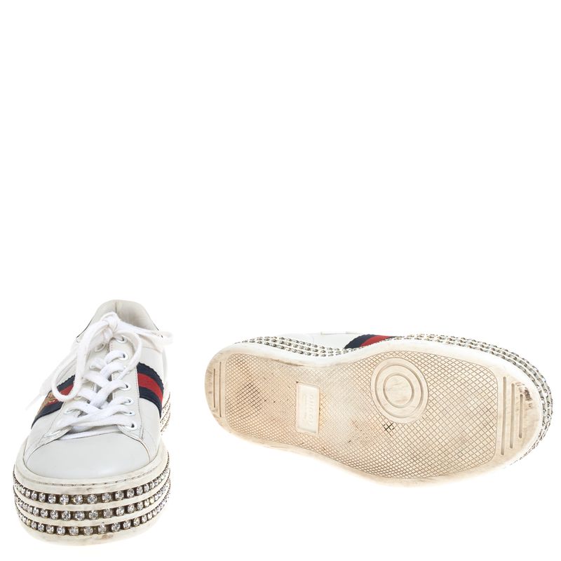 Tenis-Gucci-Web-Bee-com-Cristais-Branco